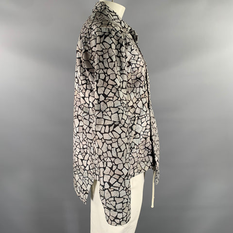 COMME des GARCONS HOMME PLUS Size L Grey Black Geometric Snaps Jacket
