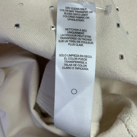 FRAME Taille XS Beige Argent Coton Veste Chemise Blazer cloutée
