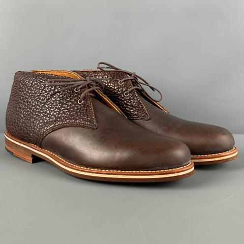 HELM Size 8.5 Brown Leather Lace Up Chukka Boots