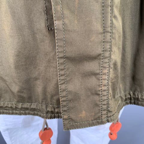 BURBERRY PRORSUM SS2012 Size 42 Green Olive Cotton Parka Coat