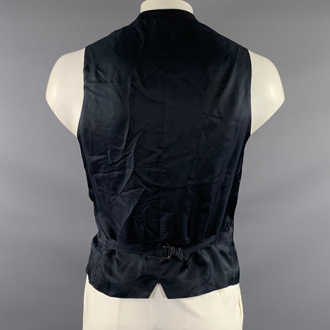 ERMENEGILDO ZEGNA Size 44 Black Wool Buttoned Vest