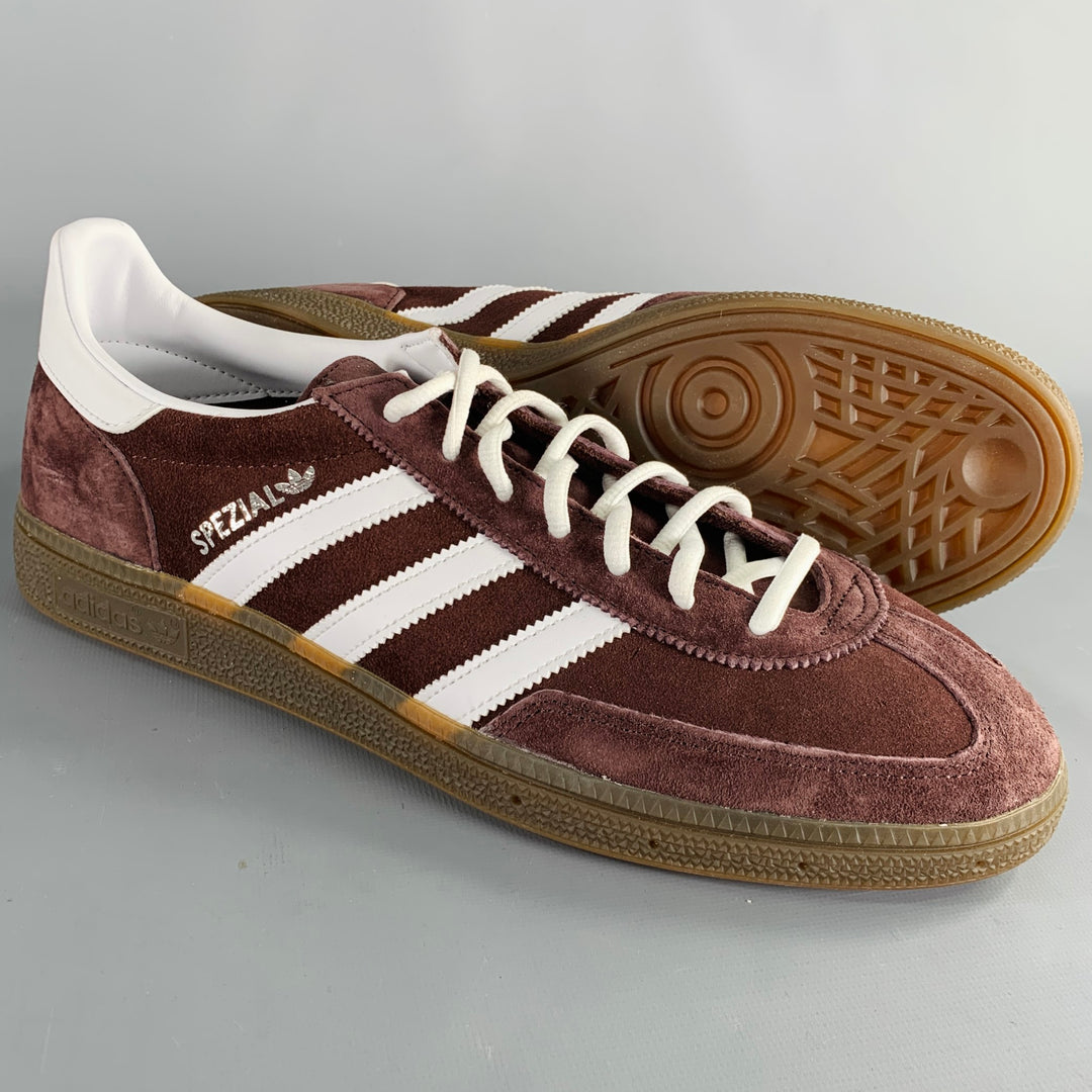 ADIDAS Size 12 Brown White Solid Leather Lace-Up Sneakers – Sui Generis  Designer Consignment