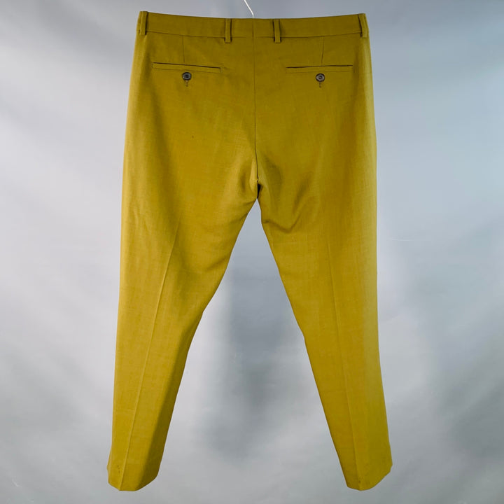 AMI by ALEXANDRE MATTIUSSI Size M Green Olive Virgin Wool Tapered Dress Pants