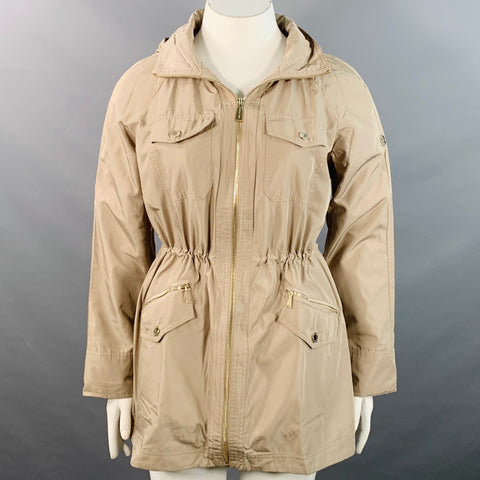 MICHAEL by MICHAEL KORS Size L Beige Polyester Hooded Jacket
