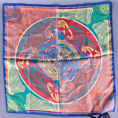 ETRO Multi Color Celtic Knot Silk Pocket Square