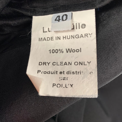 LUTZ HUELLE Talla 4 Vestido sin mangas de lana color carbón negro