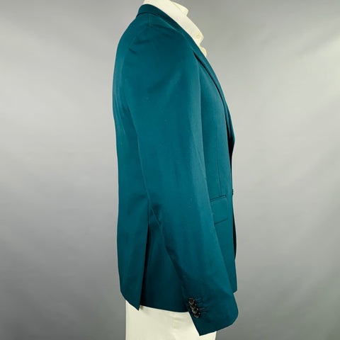 PAUL SMITH Size 42 Green Wool Notch Lapel Sport Coat