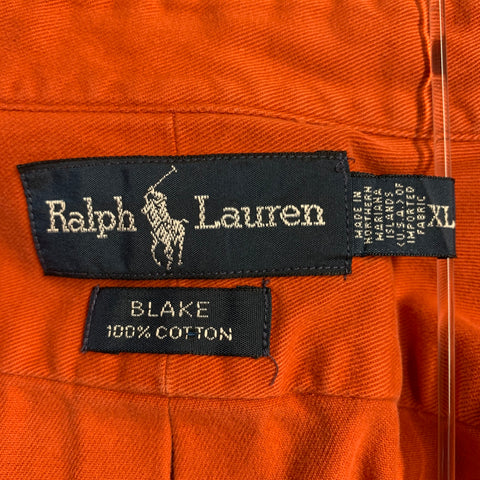 RALPH LAUREN Size XL Blake Orange Rust Cotton Button Down Long Sleeve Shirt