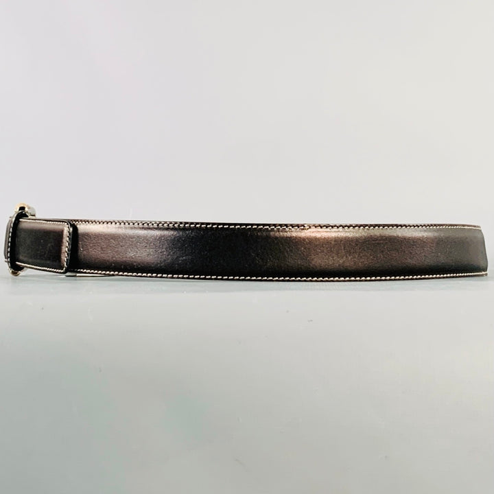 GUCCI Size 36 Black Natural Leather Bamboo Buckle Belt