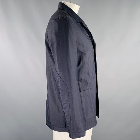 PAUL SMITH Size XL Navy Nylon Cotton Single Breasted Jacket