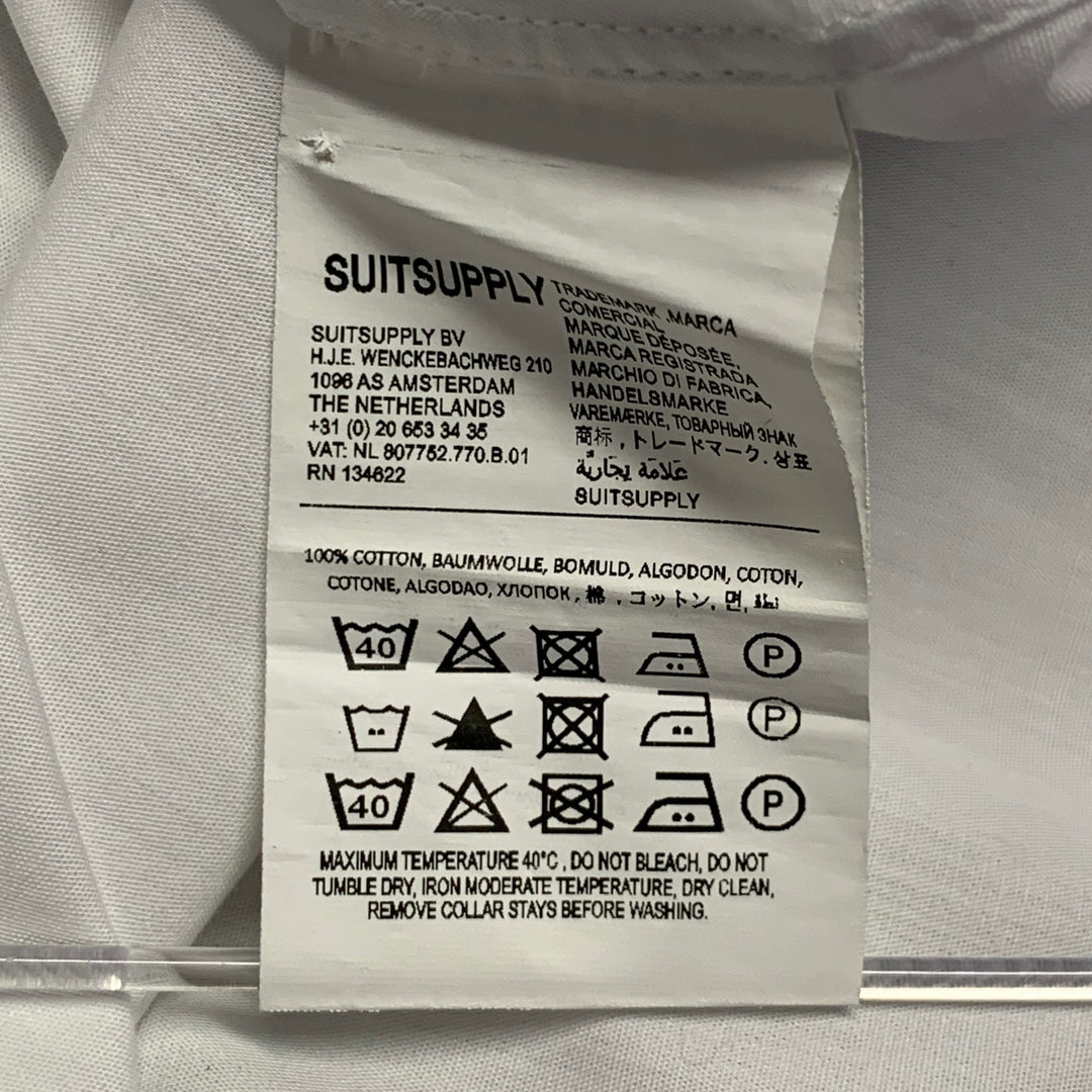 SUITSUPPLY Size S White Cotton Pleated French Cuffs Tuxedo Long Sleeve Shirt