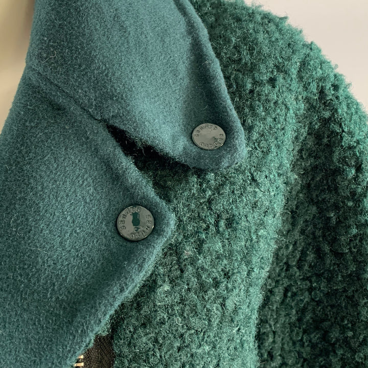 SANDRO Size 3 Teal Polyester Wool Moto Racer Coat
