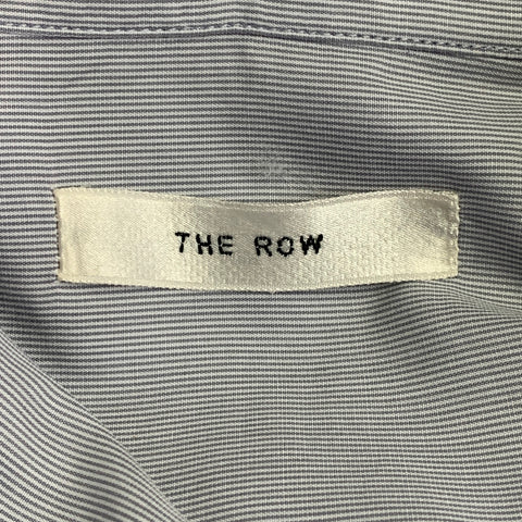 THE ROW Size M Blue White Cotton Stripe Oversized Hidden Placket Shirt