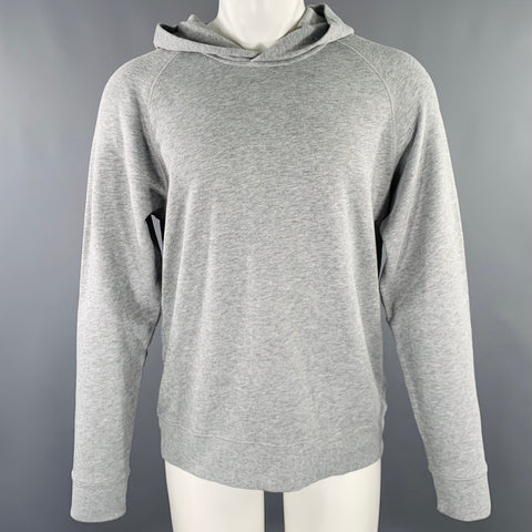 VINCE Size M Grey Heather Cotton Hooded Sweatshirt