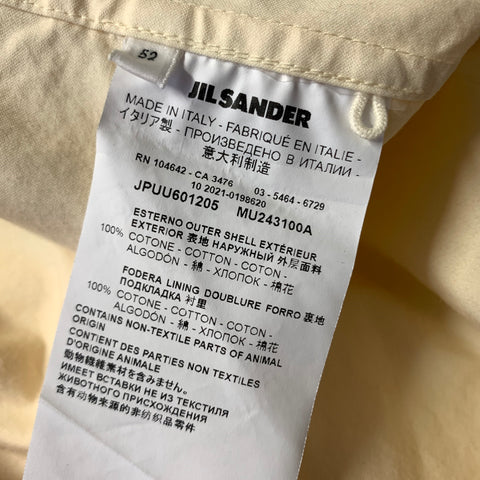 JIL SANDER Size 42 Yellow Cotton Button Up Short Sleeve Shirt