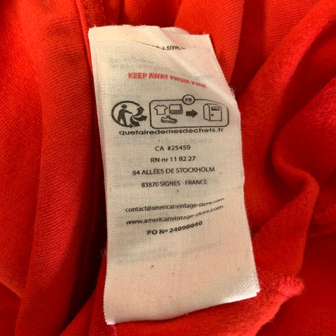 AMERICAN VINTAGE Size L Red Solid Cotton Oversized T shirt