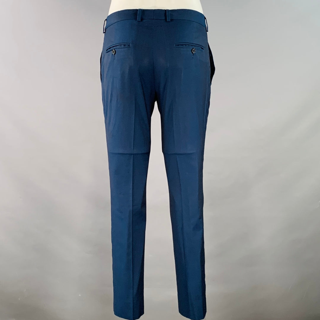 THE KOOPLES Size S Navy Wool Fitted Single Breasted Peak Lapel Suit