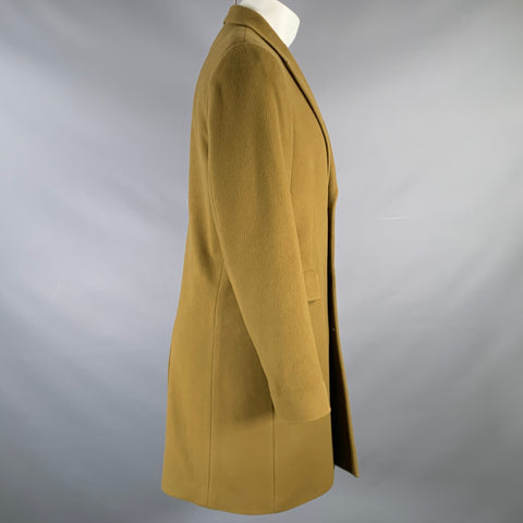 PAUL SMITH Size 38 Olive Green Wool Cashmere Peak Lapel Coat