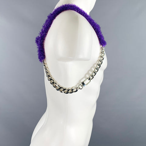 NOIR KEI NINOMIYA FW22 Size S Purple Silver Link Metal Harness