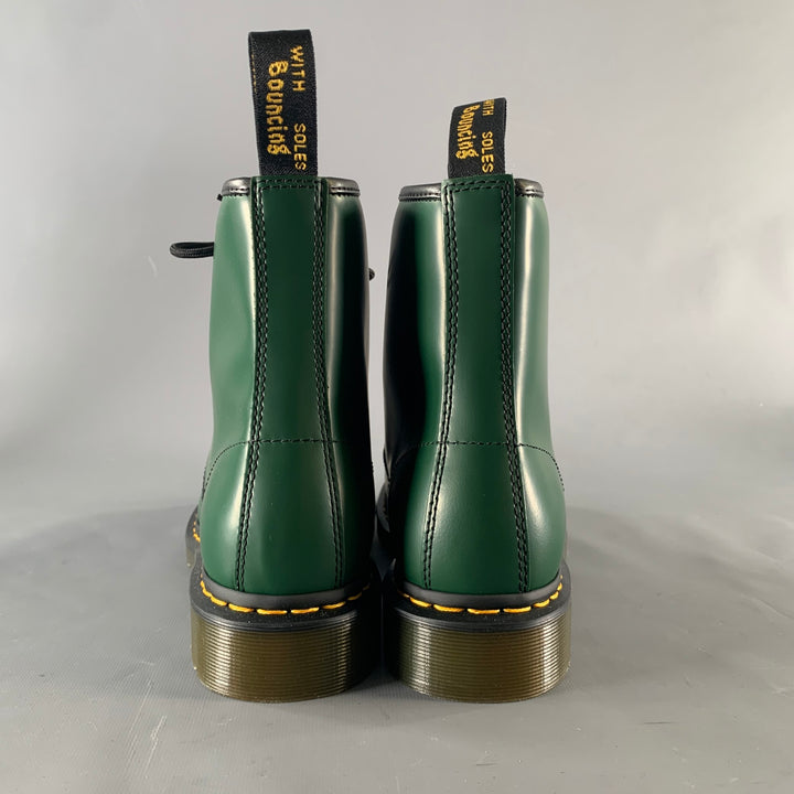 DR. MARTENS Size 11 Green Leather Lace Up Boots