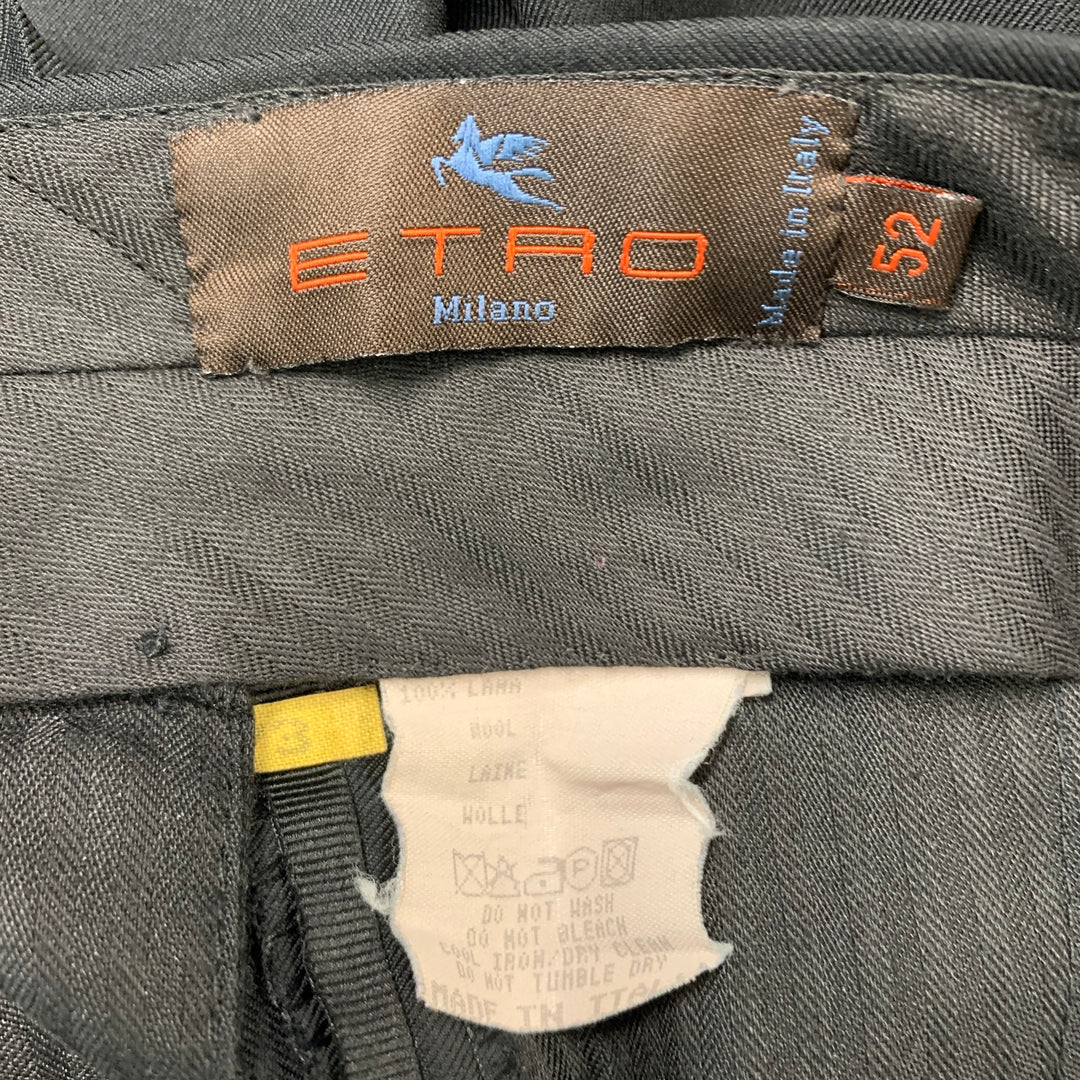 ETRO Talla 36 Pantalón de vestir de esmoquin de lana negro