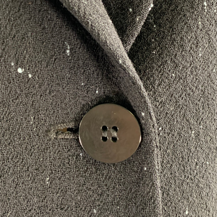LAFAYETTE 148 Size 2 Black Blue Wool Blend Blazer