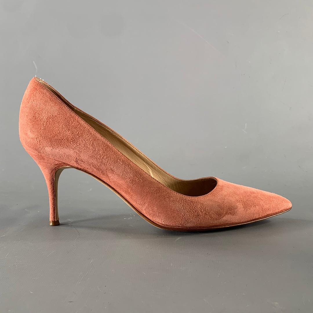 MANOLO BLAHNIK Size 8.5 Pink Suede Pointed Toe Pumps