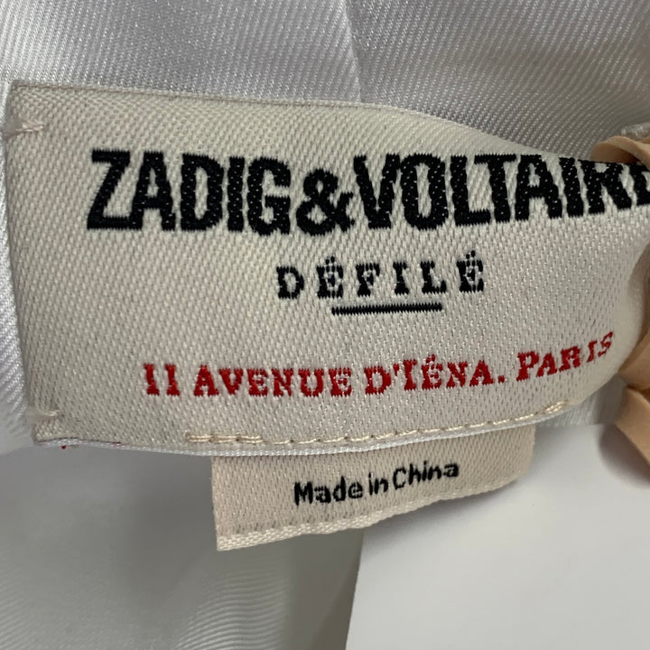 ZADIG & VOLTAIRE Size S Vive White Cotton Blend Sequined Shawl Collar Jacket Blazer