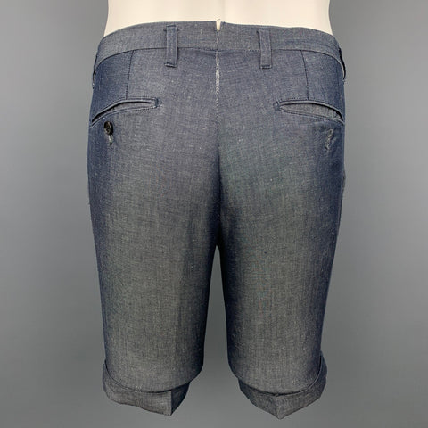 THE SUIT COMPANY Size M Grey Linen / Cotton Zip Fly Angelico Shorts