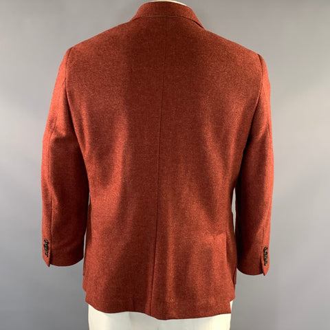 TODD SNYDER Chest Size 42 Orange Wool & Cashmere Notch Lapel Sport Coat