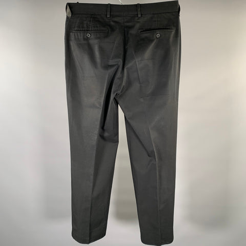 HERMES Size 34 Black Cotton Straight Dress Pants