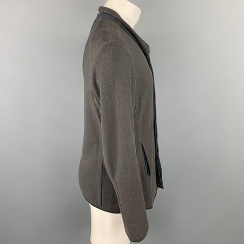 VOLGA VOLGA Size M Grey Cotton Hidden Buttons Cardigan