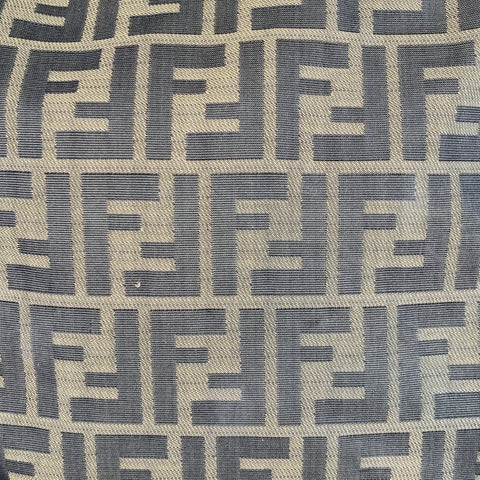 FENDI Brown Beige Monogram Nylon Foldable Tote Handbag