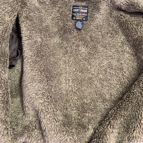 LUCKY BRAND Size M Brown Olive Leather Bomber Jacket