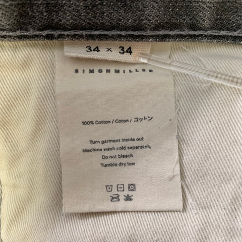 SIMON MILLER Size 36 Grey Cotton Button Fly Jeans