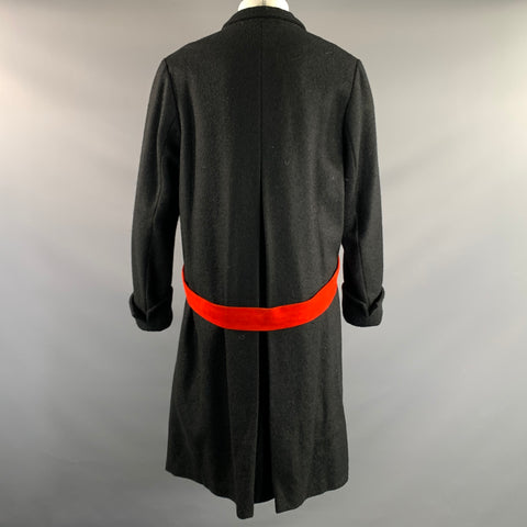 LINDER Size M Black Red Notch Lapel Coat
