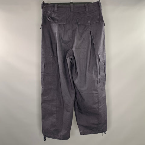 PUNISHMENT Size 36 Navy Pleated Cotton Cargo Casual Pants