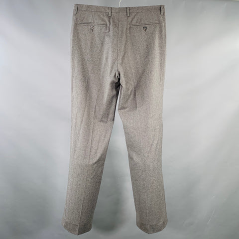 MAISON MARTIN MARGIELA Size 32 Grey Heather Wool Flat Front Dress Pants
