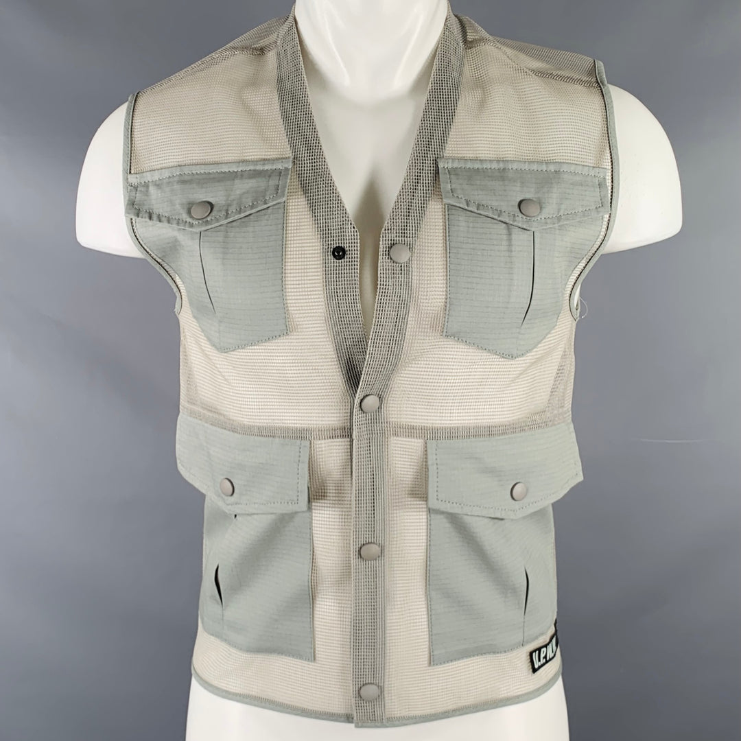 U.P.W.W. Size XS Grey Orange Mesh Polyurethane Utility Vest