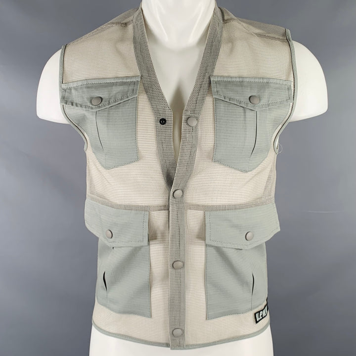 U.P.W.W. Size XS Grey Orange Mesh Polyurethane Utility Vest
