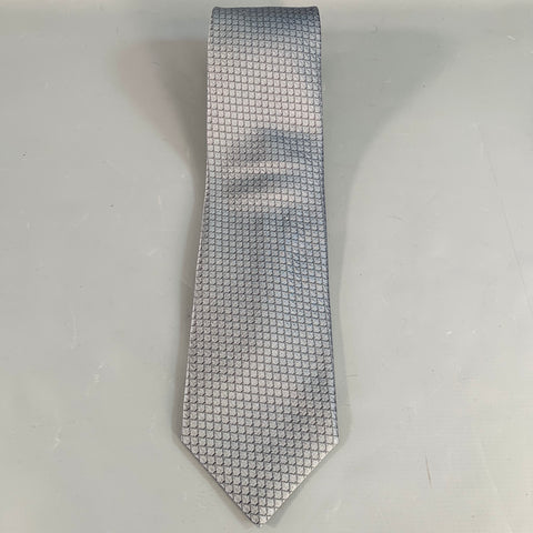 MASSIMO BIZZOCCHI Grey Slate Jacquard Silk Tie