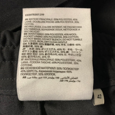 AMI Size 42 Black Polyester Blend Elastic Waistband Casual Pants