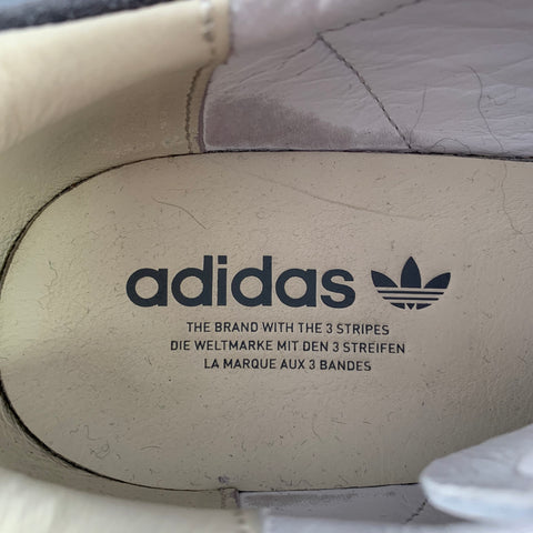 ADIDAS Size 11.5 White Grey Color Block Leather Low Top Sneakers