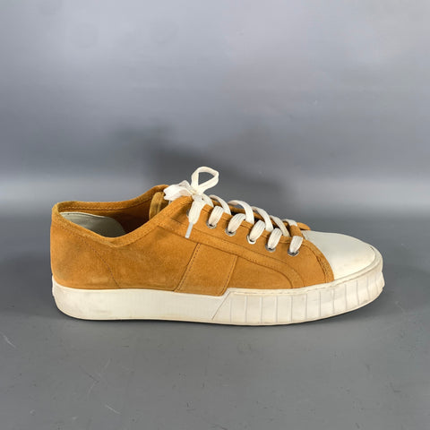 PRIMURY Size 10 Yellow Gold Solid Suede Low Top Sneakers