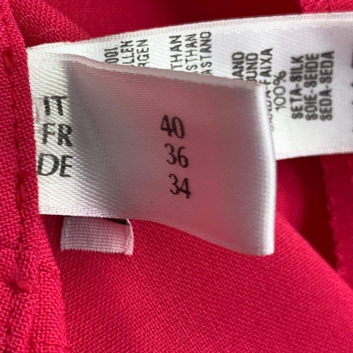 LA PERLA Size 4 Hot Pink Wool Blend Double Breasted Pantsuit