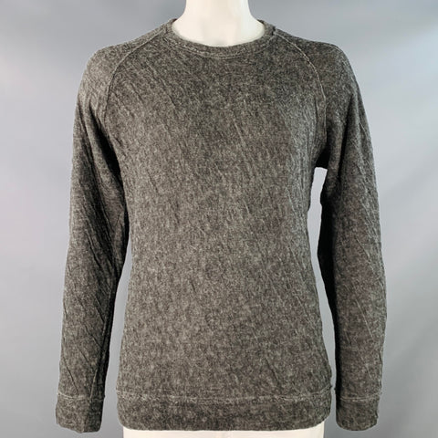 BARENA Taille XL Gris chiné Mélange de laine Col rond Sweat-shirt