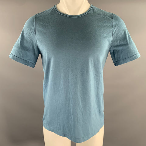 RICK OWENS Size M Blue Solid Cotton T-shirt