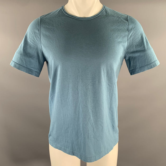 RICK OWENS Size M Blue Solid Cotton T-shirt