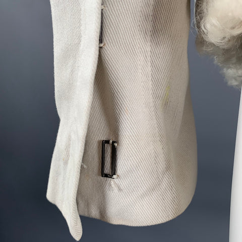 GUCCI FW 2001 by Tom Ford Size S Cream Fur Lined Cotton Jacket