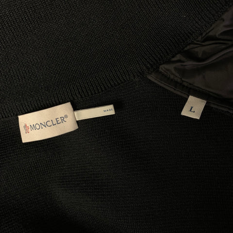 MONCLER Size L Black Polyamide Quilted Down Filled Jacket Outdoor